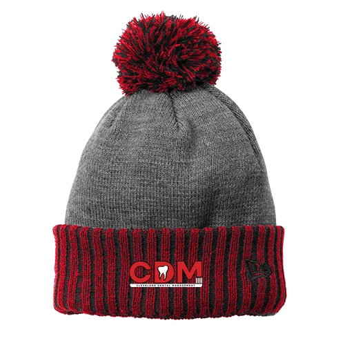 Colorblock Cuffed Beanie, Scarlet/Heather Grey