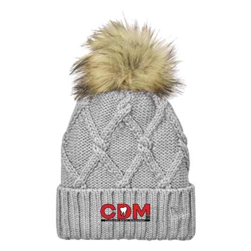 Faux Fur Pom Beanie, Heather Grey