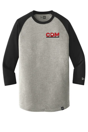Men's Heritage Blend 3/4-Sleeve Baseball Raglan Tee, Black/Rain Grey Heather