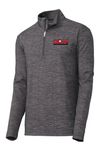 Men's Stretch Reflective Heather 1/2-Zip Pullover, Charcoal Grey