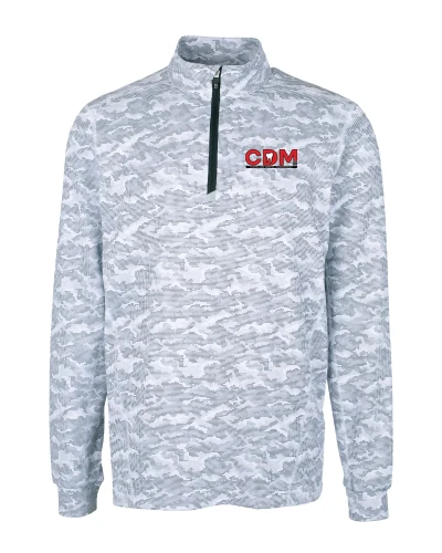 Men's Traverse Camo Print Stretch Quarter Zip Pullover, Charcoal